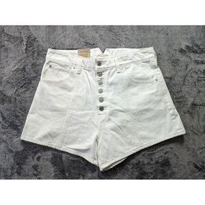 Levi's Button Fly High Waisted Mom Shorts Women's Size 32 White